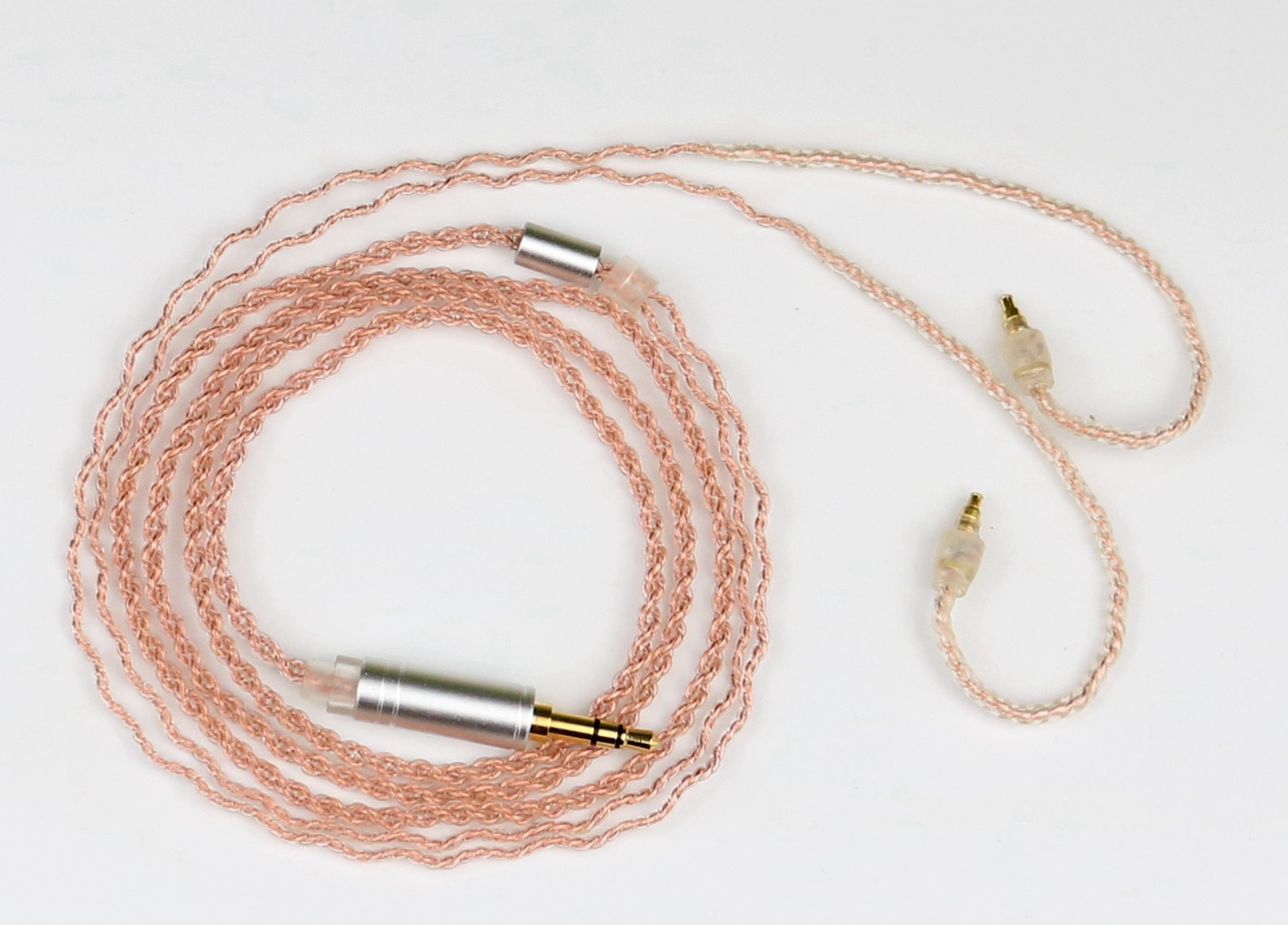 diy定制mmcx麻花铜镀银ie40pro4股mmcx耳机数码插针音频线