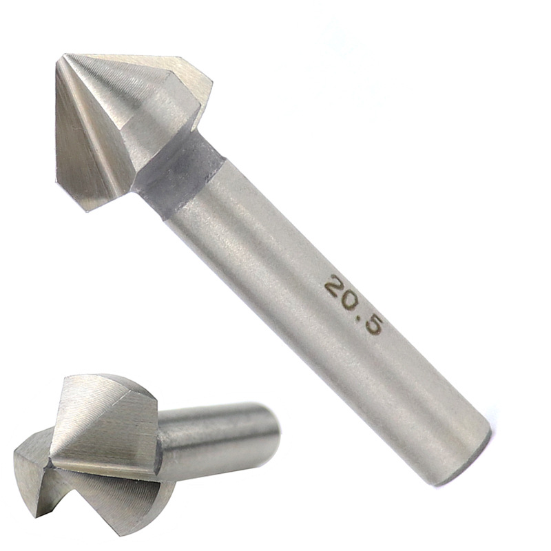 90度三刃倒角刀螺丝沉头扩孔锥6.3-20.5mm埋头刀去毛刺锪钻6件套