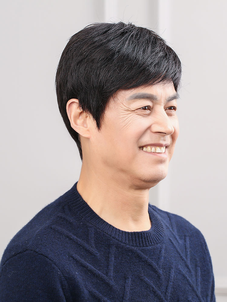 男士假发男短发帅气韩版蓬松自然真人发丝中老年假发套男全头套式