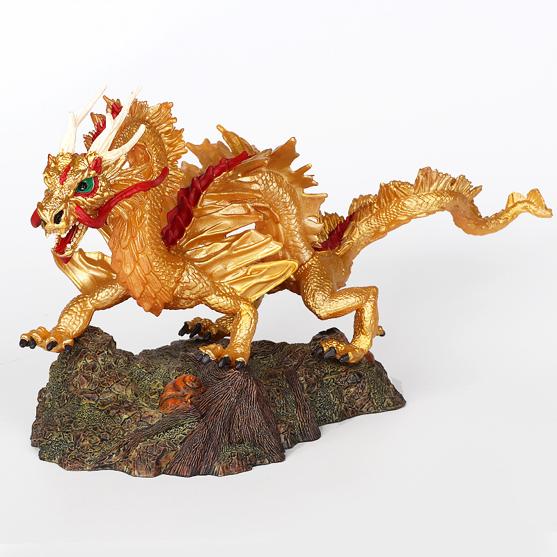 跨境中国龙 黄金巨龙 神兽飞龙 龙模型玩具 儿童益智玩具摆件