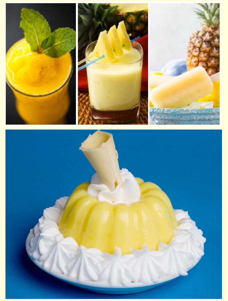 宝茸菠萝果泥1kg*6盒/箱 法国进口凤梨速冻水果泥果茸烘焙原料