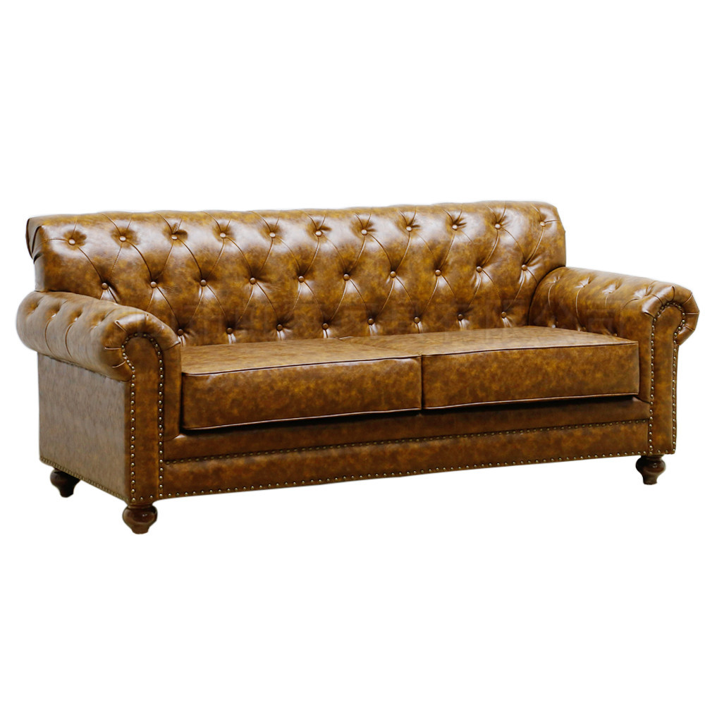 油腊pu皮拉扣沙发虹梦家具批发广州欧式居家客厅沙发组合酒店沙发