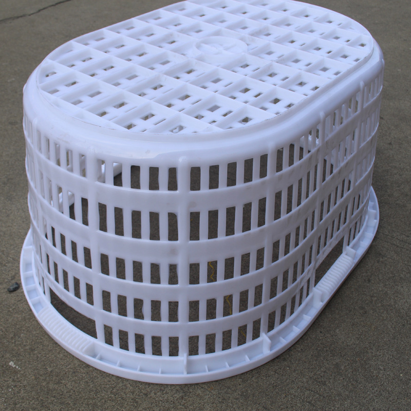 椭圆形塑胶鱼筐 白色加厚蛋型筐水产蔬菜周转箩筐 全新650圆胶筐