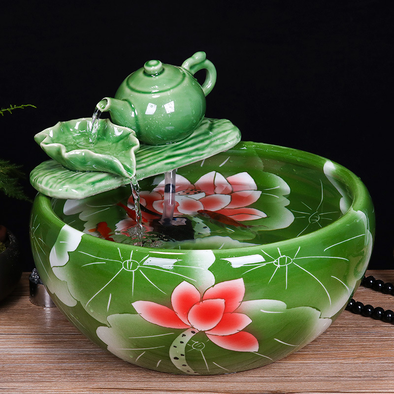 摆件鱼缸陶瓷流水