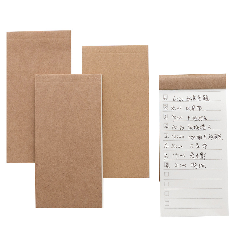 Korean Creative Stationery Tearable Practical Notepad Kraft Paper Portable Event-Recording Pocketbook Todo Plan Notes