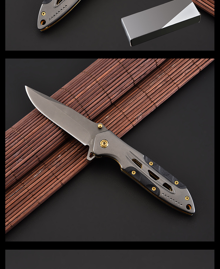 厂家直销不锈钢户外折叠刀多功能求生刀具野外刀开刃防身战术刀