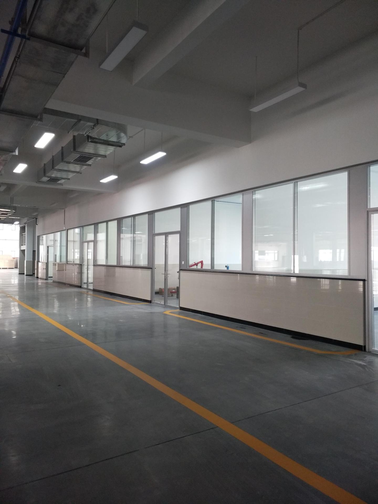 厂房车间隔断双面非承重隔断墙半高双面防火玻璃隔墙钢制双玻隔间