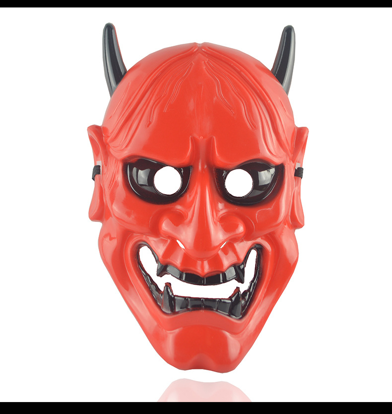 塑料般若面具恐怖恶鬼阴阳师日本武士面具恐怖鬼脸假面具脸赤般若