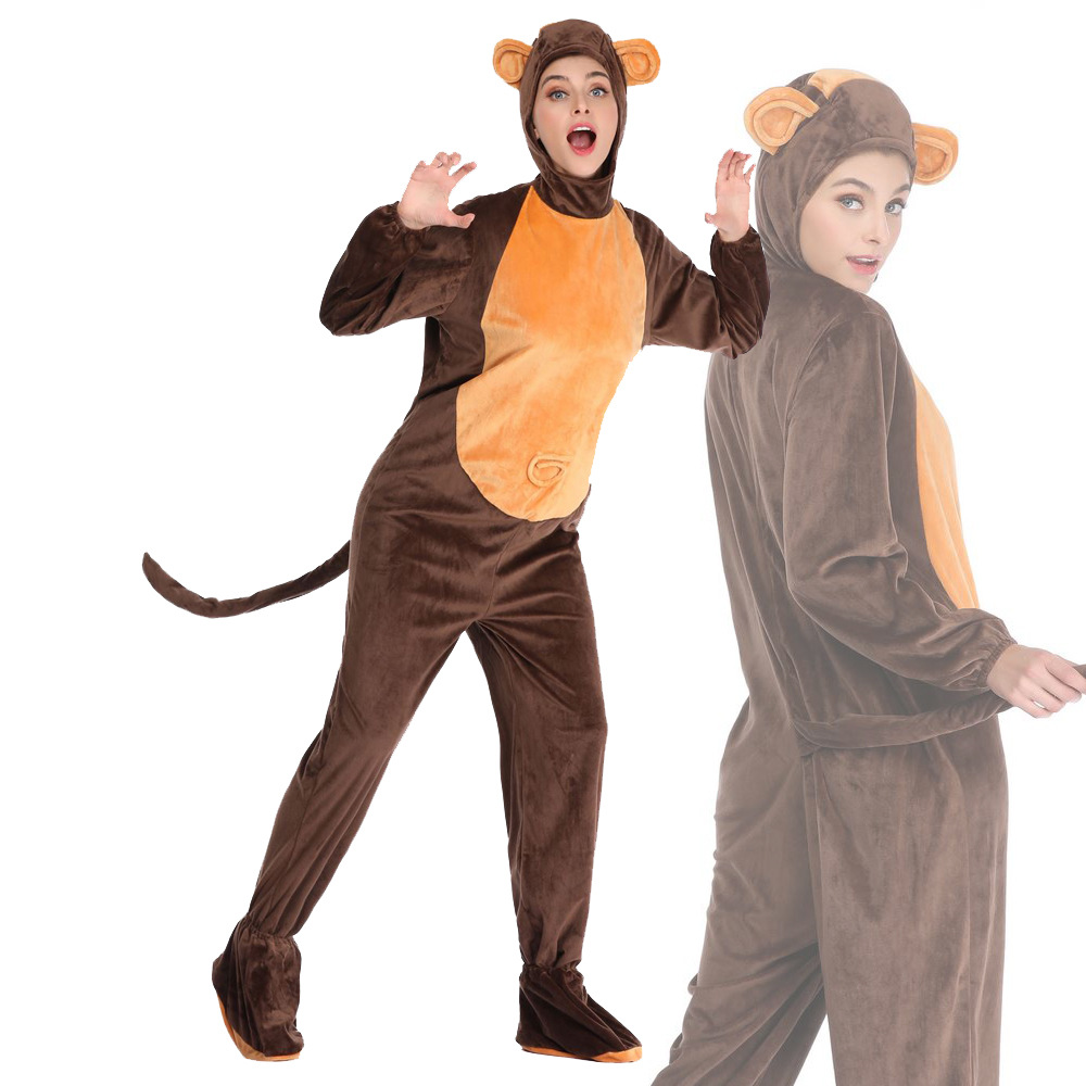 万圣节服装电影服装 成人动物可爱猴子演出装动物角色扮演服装