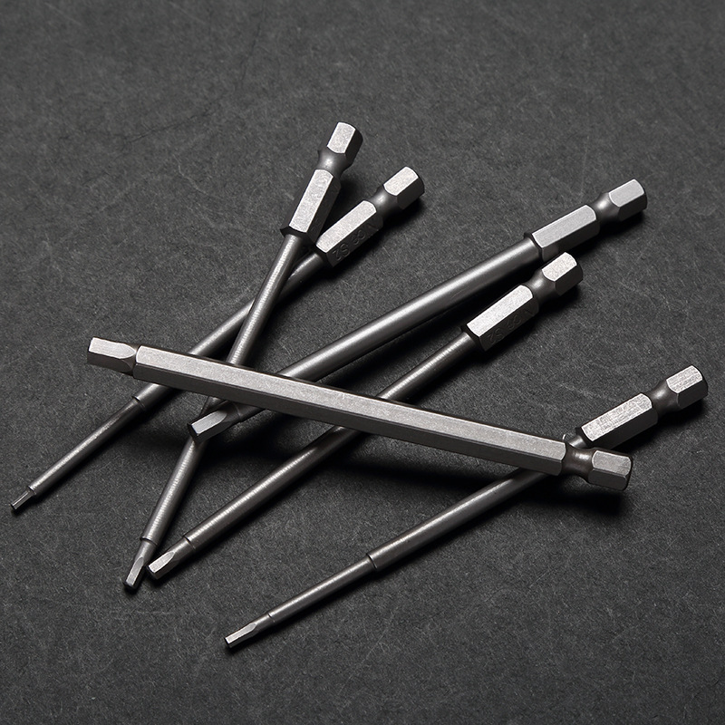 厂家销售内六角风批头65~150mm长内六角螺丝刀钻头带磁性套装