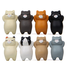 8款自愈系温暖系日本猫咪憨实猫咪手办韩版创意平面公仔机壳素材
