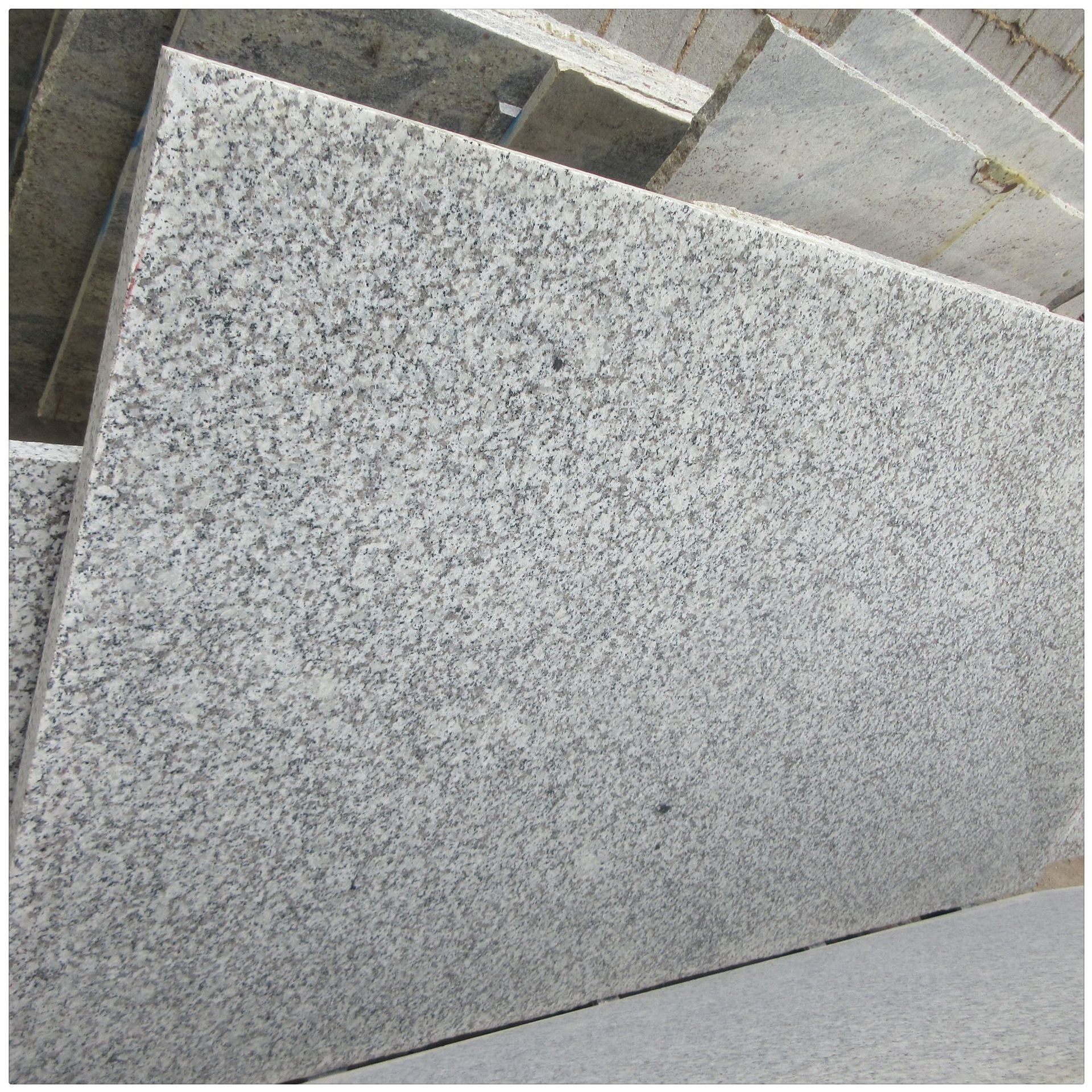 浅色白色花岗岩台面板 芝麻白石材 酒店工程厨房大理石台面板