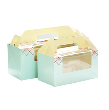 厂家批量定做天窗一体盒纸质手提蛋糕盒子含底托加厚蛋糕包装盒