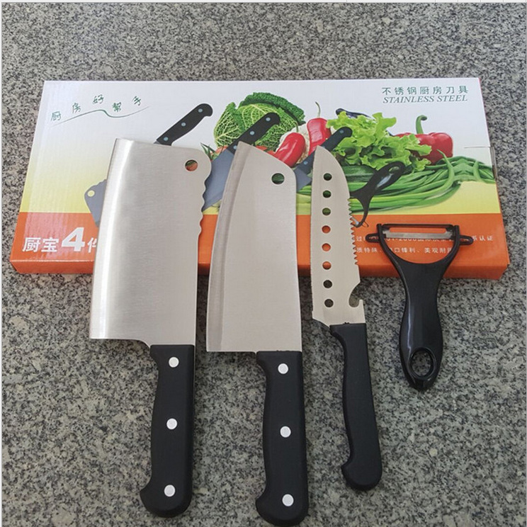 Factory Direct Sales Stainless Steel Kitchen Knife Bone Cutting Knife Replaceable Blade Knife Four-Piece Set Kitchen Knife Kit Sale Price