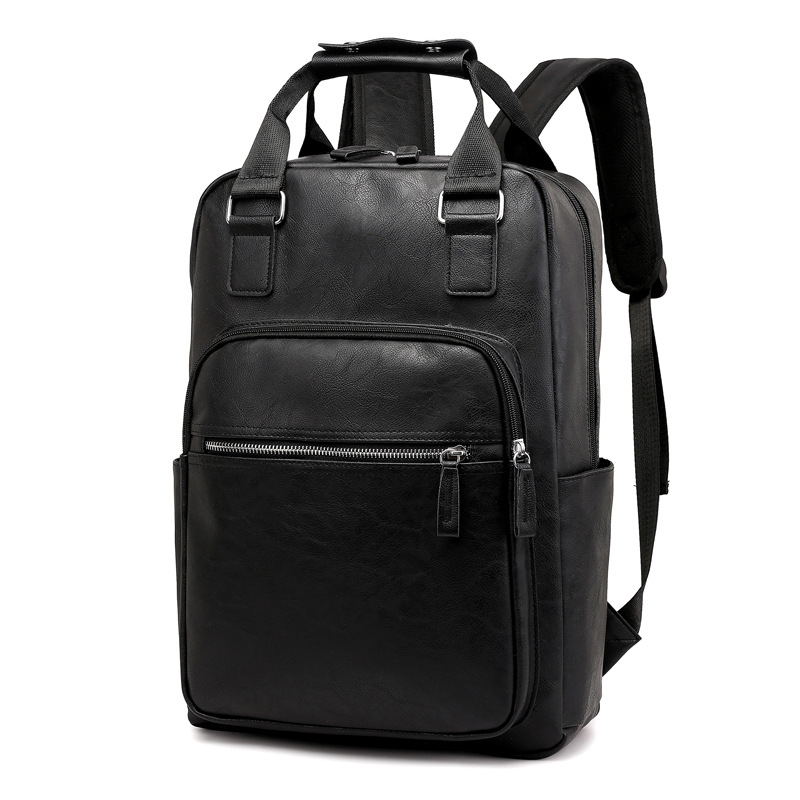 New Men's Backpack Casual Backpack Men's Fashion Computer Bag Leather Bag Large Capacity Business Travel Handbag