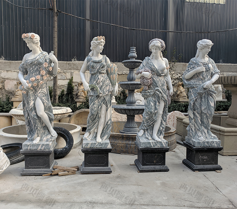 大理石西方人物雕塑四季神 石雕欧式女性人物 园林别墅摆件557