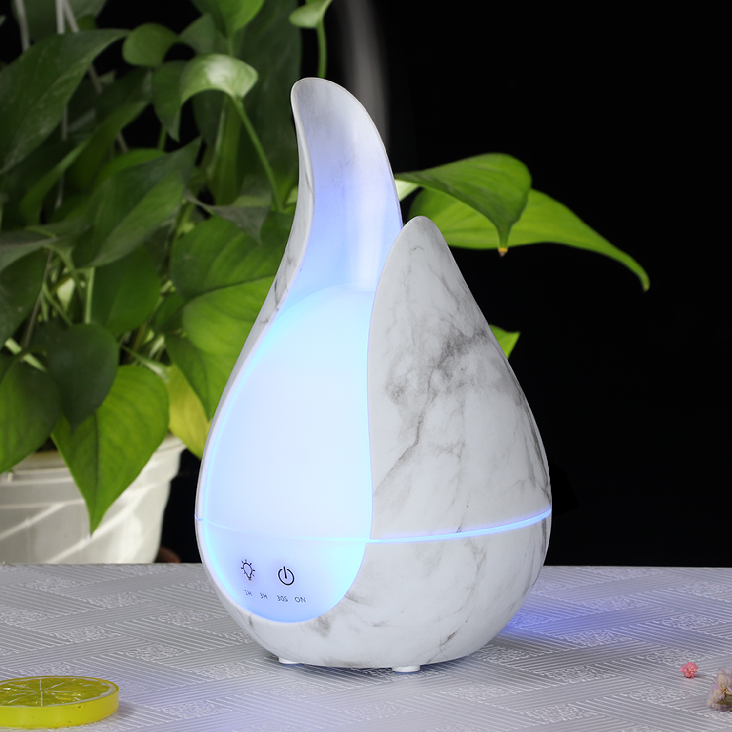 Factory Creative Leaf Wood Grain Essential Oil Aroma Diffuser Office Home Ultrasonic Hotel Humidifier Vase Atomizer