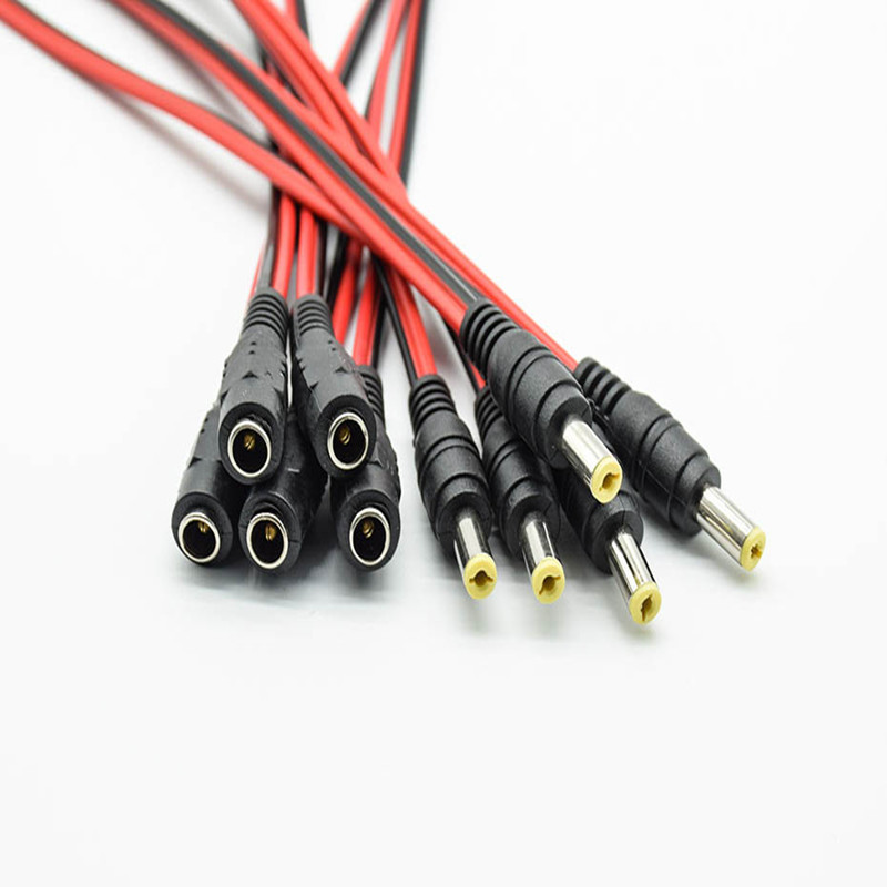 dc红黑线公母头_铜芯dc红黑线公母头5.5*2.1集中12v监控摄像机电源线 