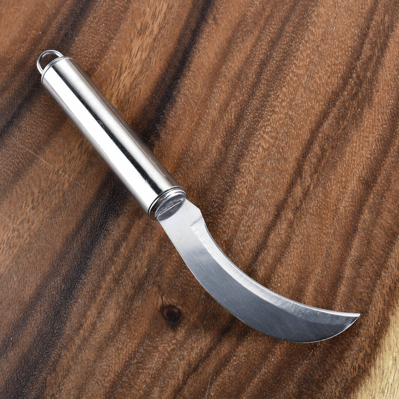 不锈钢水果刀菠萝刀具木柄香蕉水果小弯刀多功能水果削皮刀割菜刀