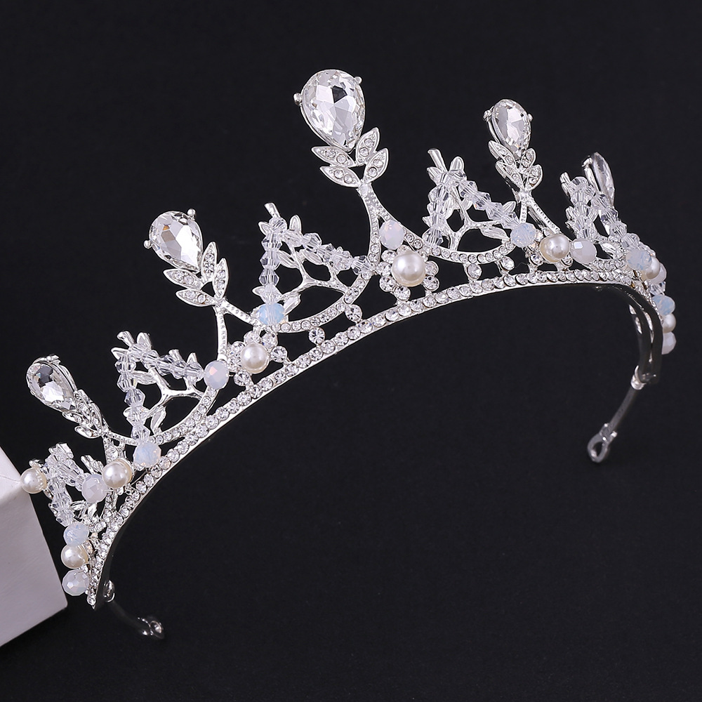 韩式新款新娘水钻皇冠项链耳环三件套发饰 婚纱头饰饰品现货批发