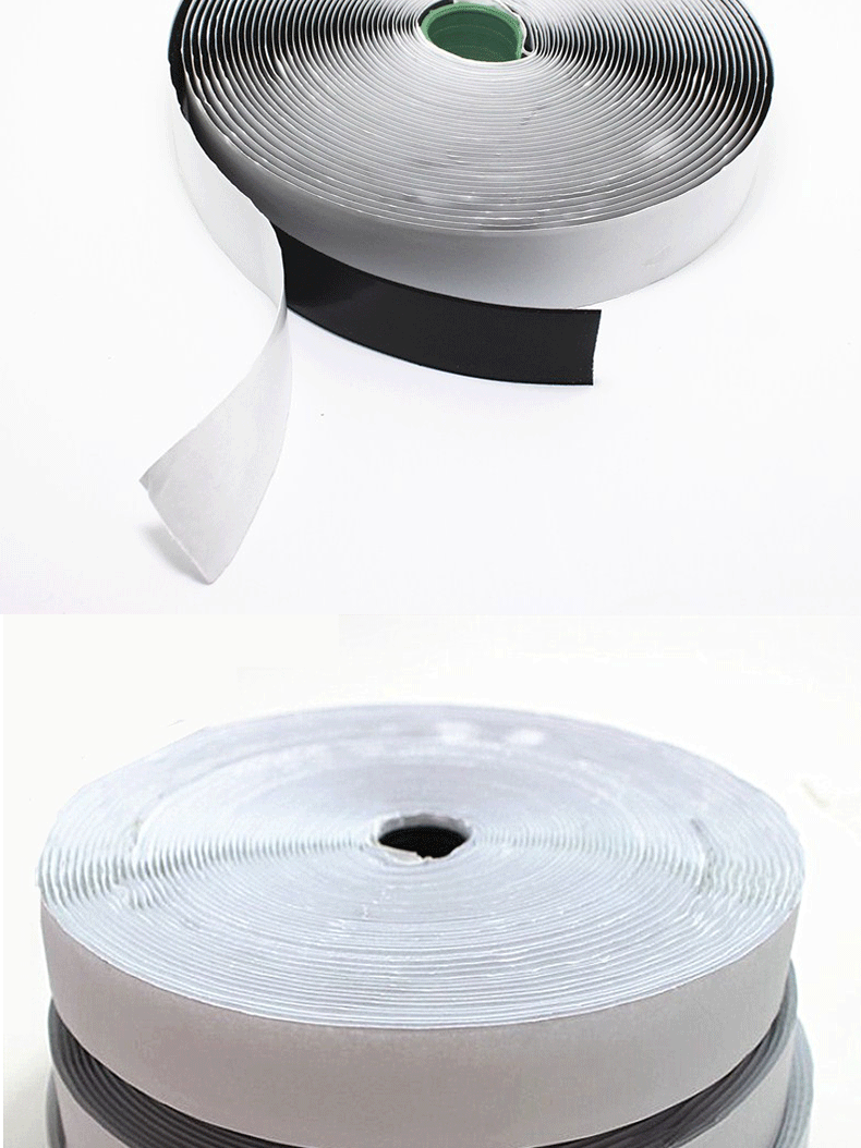 直销黑色背胶魔术贴尼龙窗帘粘扣带魔术带离型纸直条强力胶子母扣