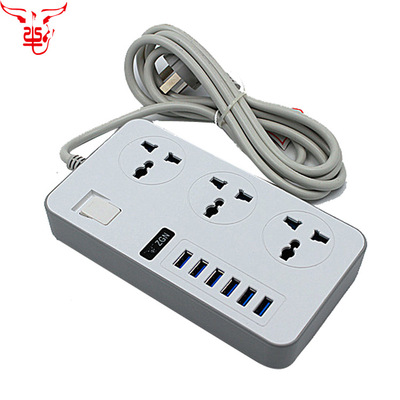 家用办公带线开关排插 旅行多孔电源插座插线板 usb智能插排