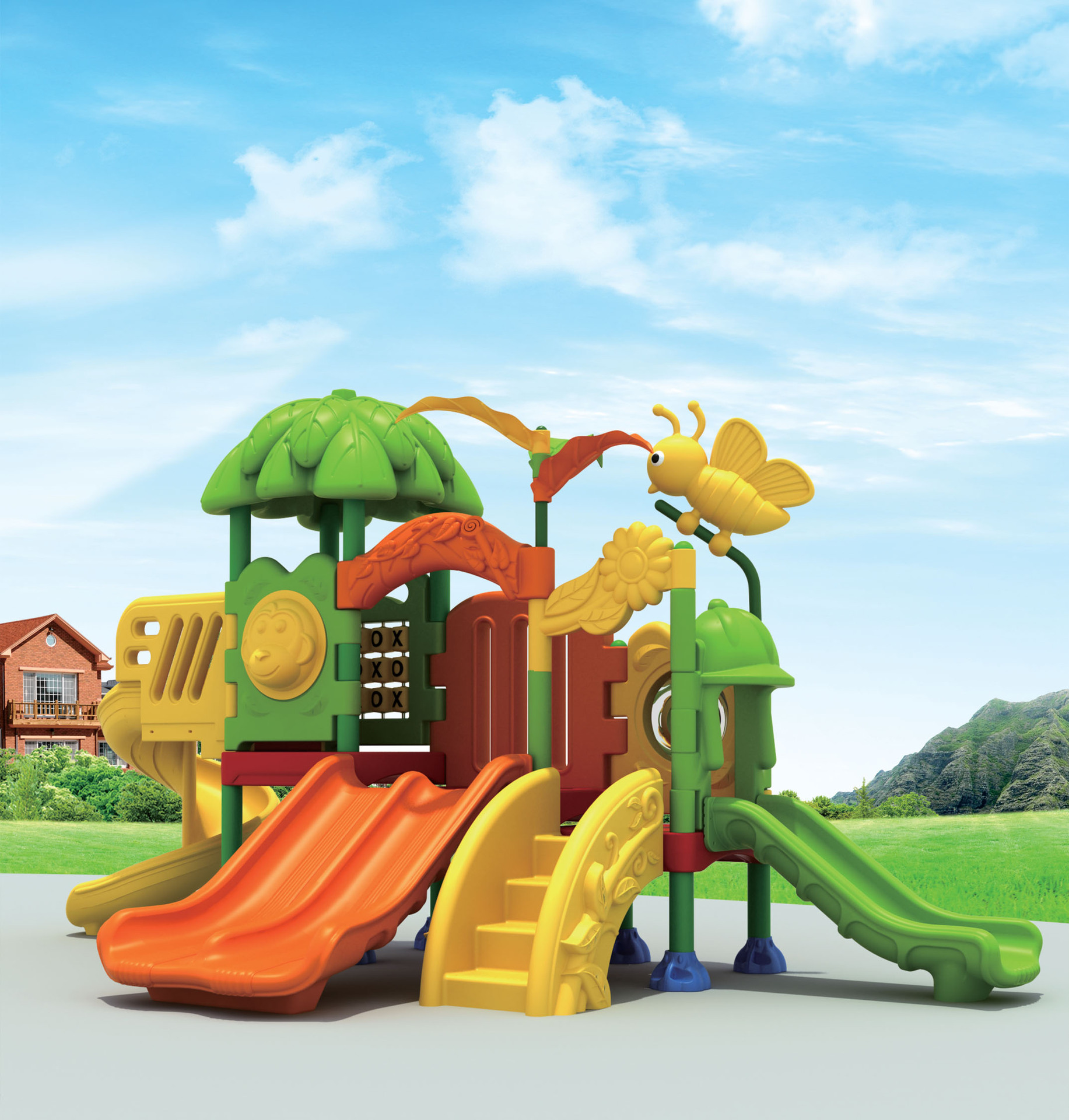 幼儿园小博士中型滑梯组合儿童户外室外滑梯 小型室外塑料滑梯