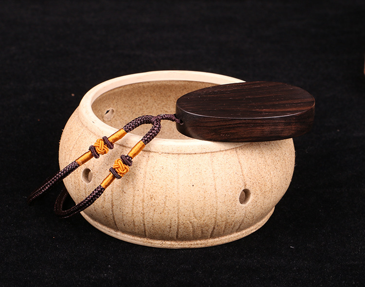 批发檀木椭圆形挂件黑檀641无事牌手把件文玩木制工艺品定制