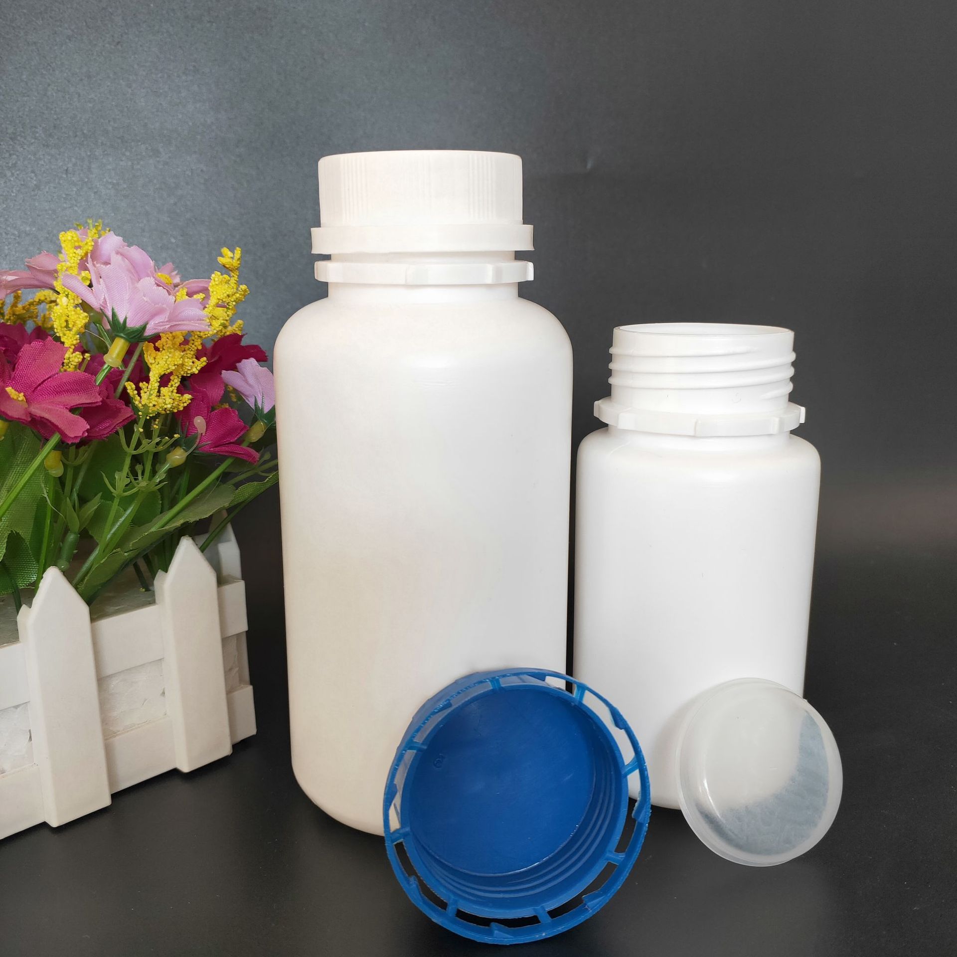 直销500ml 250ml塑料圆瓶 大口固体粉末试剂瓶 固体除垢剂塑料瓶