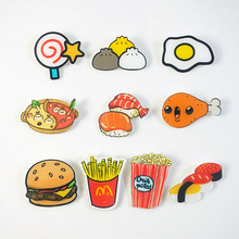 欧美创意胸针汉堡薯条食物徽章包子包包配饰女荷包蛋日系寿司吃货
