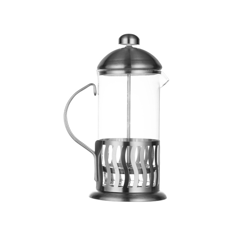 Cross-Border Hot Stainless Steel Glass Coffee Maker Moka Pot Tea Infuser Stainless Steel French Presses Coffee Cup