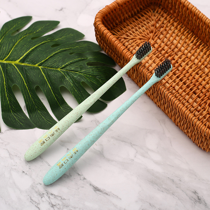 小麦秸秆牙刷 日用百货细软毛小头超细卡通牙刷成人儿童牙刷