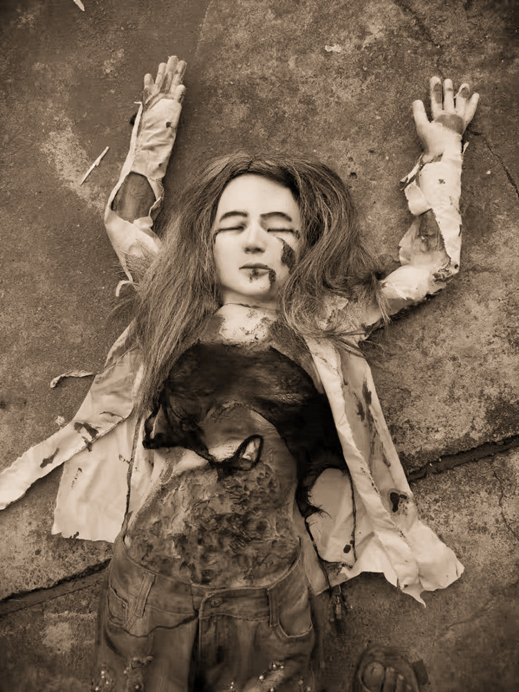 万圣节酒吧鬼屋装饰密室吓人道具惊悚整蛊仿真长发断腿女吊尸血尸