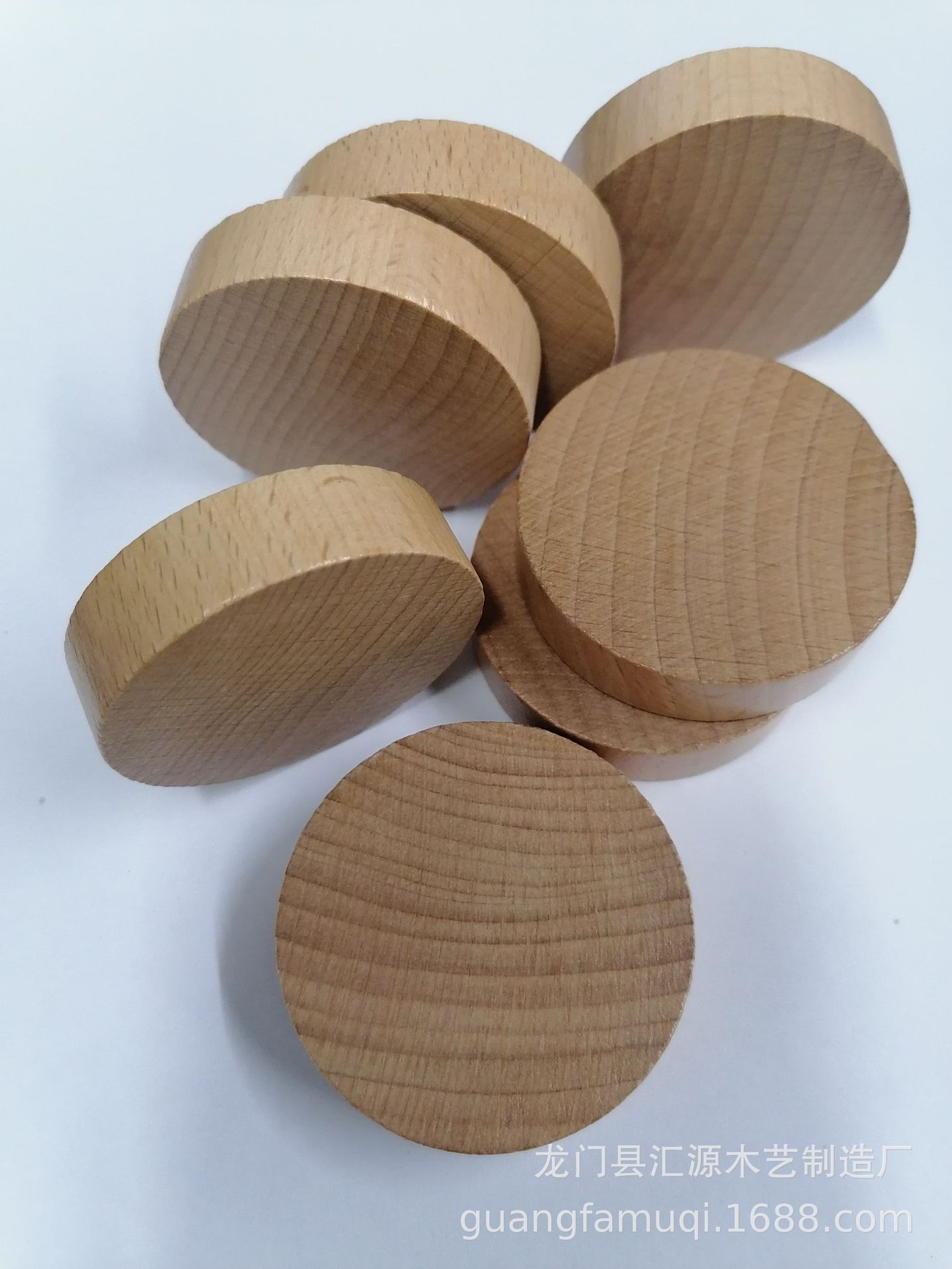 榉木圆片圆形榉木凹面木片diy榉木木块儿童积木玩具52*13mm