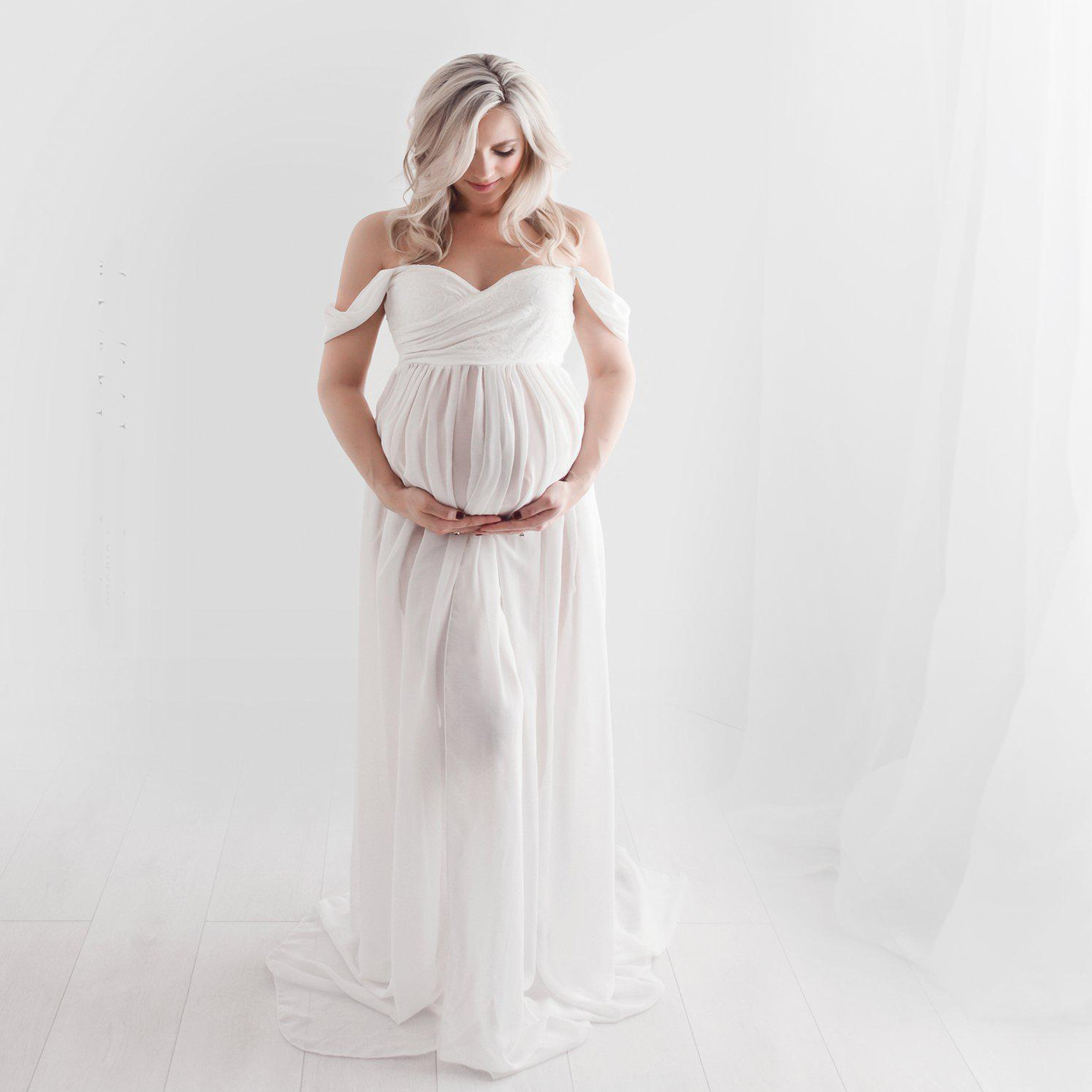AliExpress EBay Maternity Photo Dress Foreign Trade Pregnant Women before Taking Photos Maxi Dress 1872