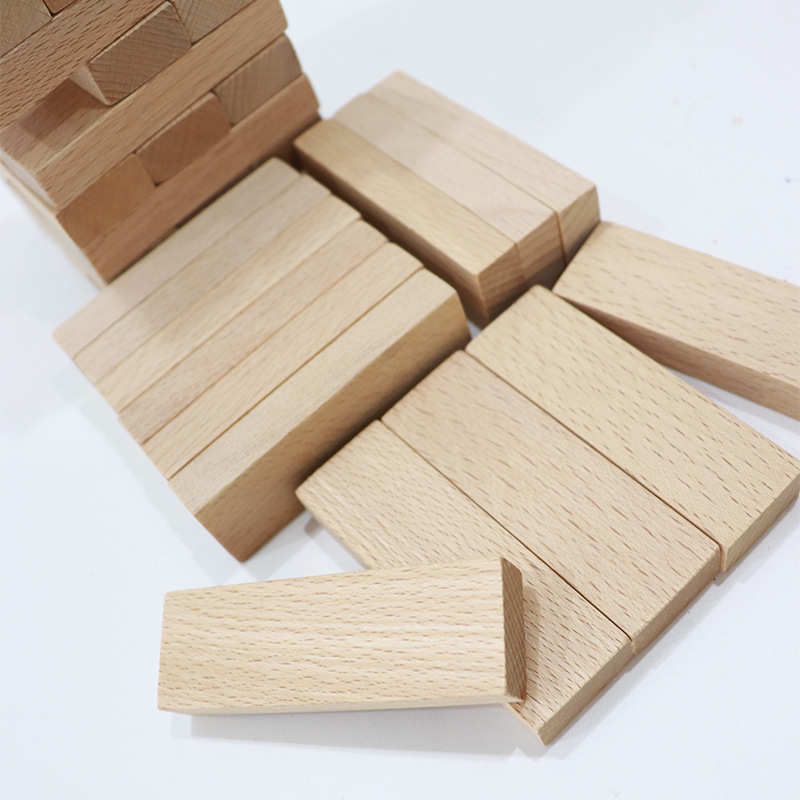 工厂直销 实木叠叠高抽木条玩具 儿童无漆原木层层叠积木方块