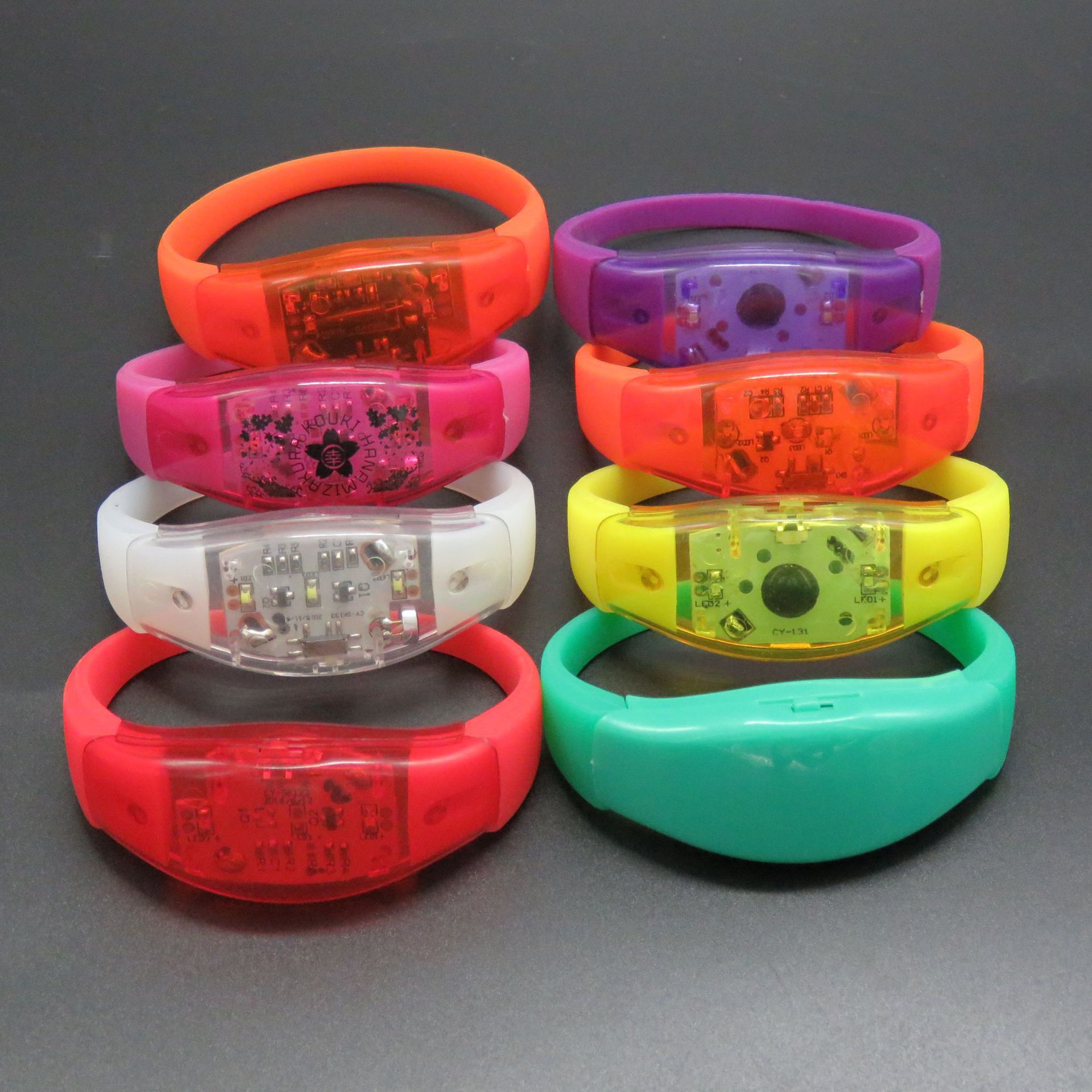 儿童玩具led发光手环批发 夜跑安全警示信号宽表带发光手镯