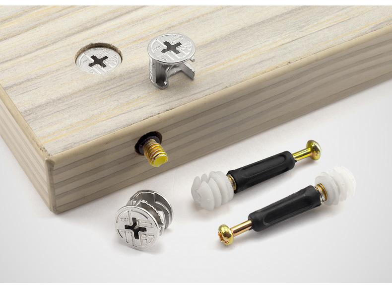 衣柜三合一连接件 家具拆装紧固连接五金配件 三合一偏心轮连接件