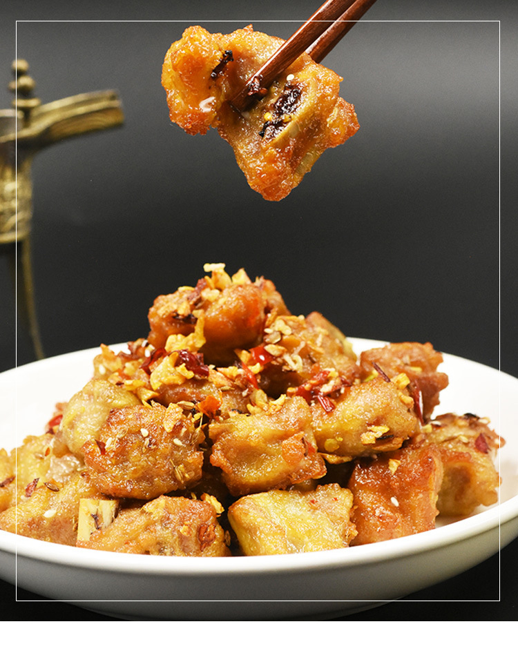 蒜香猪小排肋排炸酥排骨粒香酥油炸酒店饭店特色半成品冷冻小吃