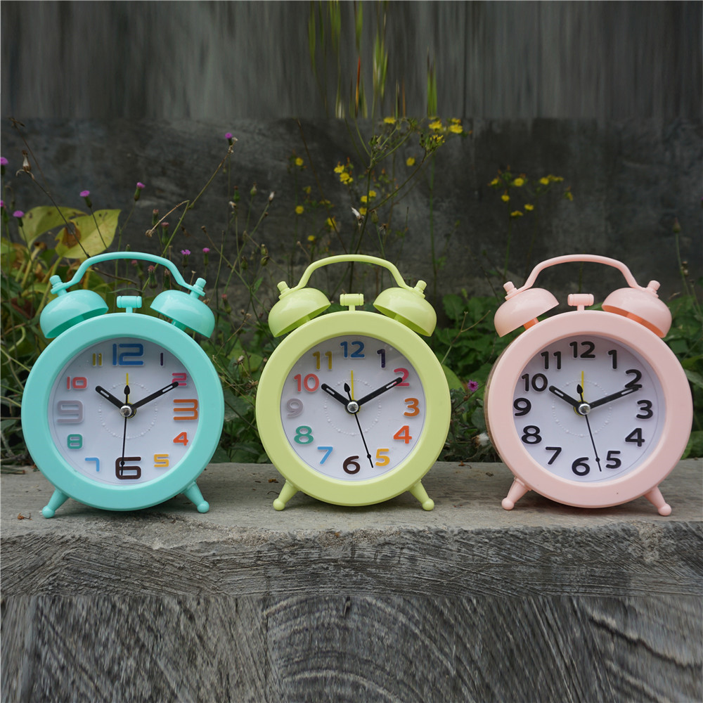 糖果色球形双铃闹钟 时尚时钟 立体数字台钟 时尚现代懒人钟