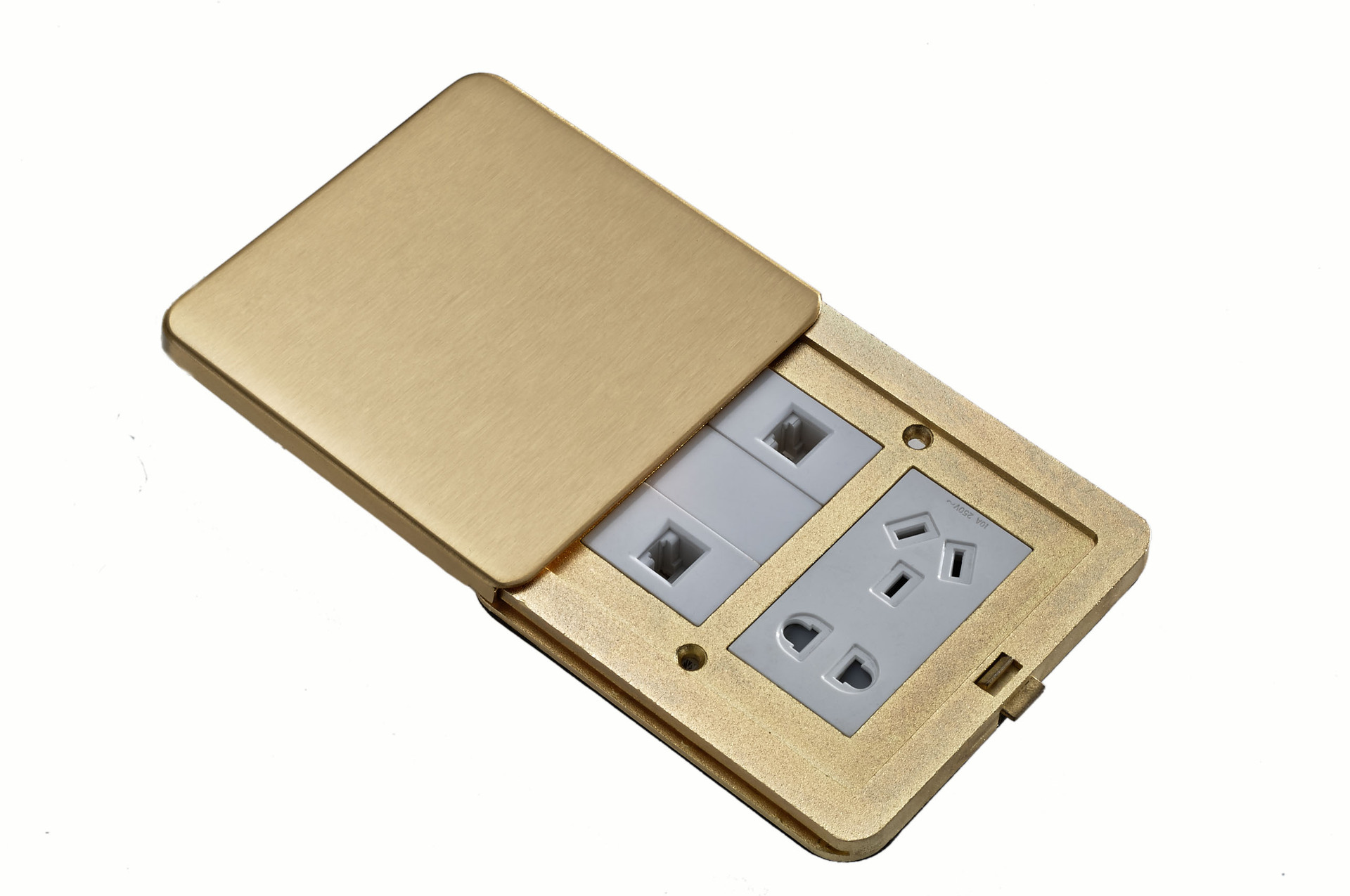 平推地插家用客厅卧室书房配件全铜隐藏不锈钢地板插座家装地面