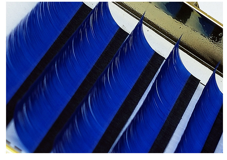 07蓝色嫁接圆毛假睫毛 欧美时尚舞台妆单根取毛种植眼睫毛批发