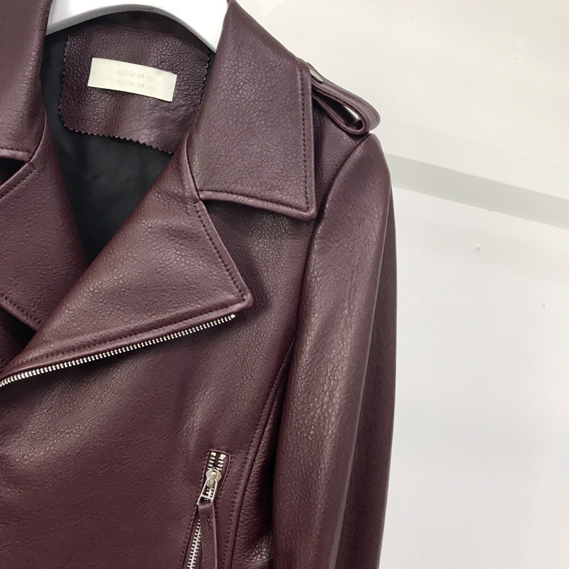 泡皮绵羊皮夹克皮衣短款机车真皮百搭修身外套女春秋2019新款潮