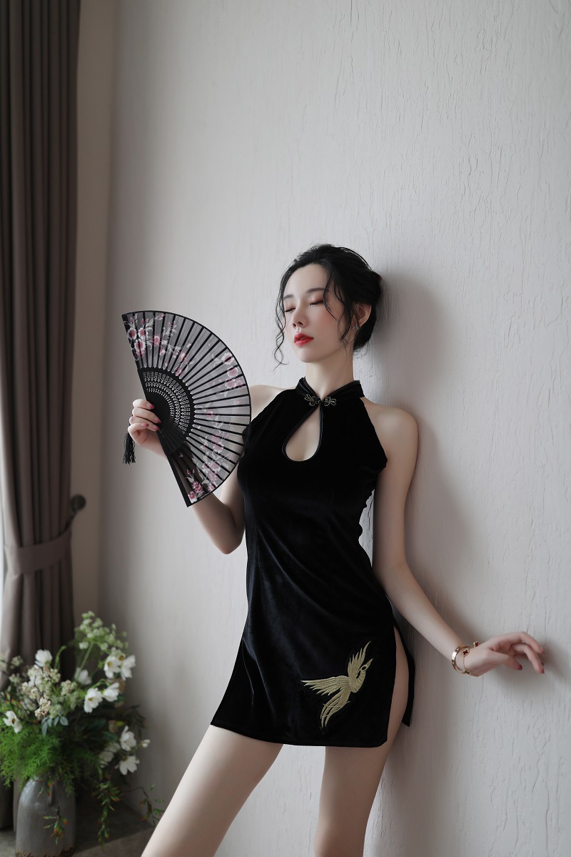 新款情趣内衣女式性感旗袍开叉诱惑睡衣ol套装代发