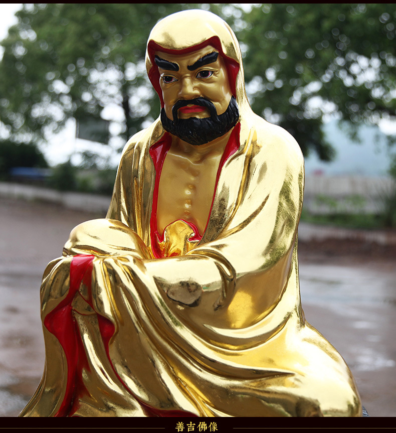 厂家批发树脂玻璃钢佛像寺庙神像1米1达摩罗汉贴金彩绘十八罗汉