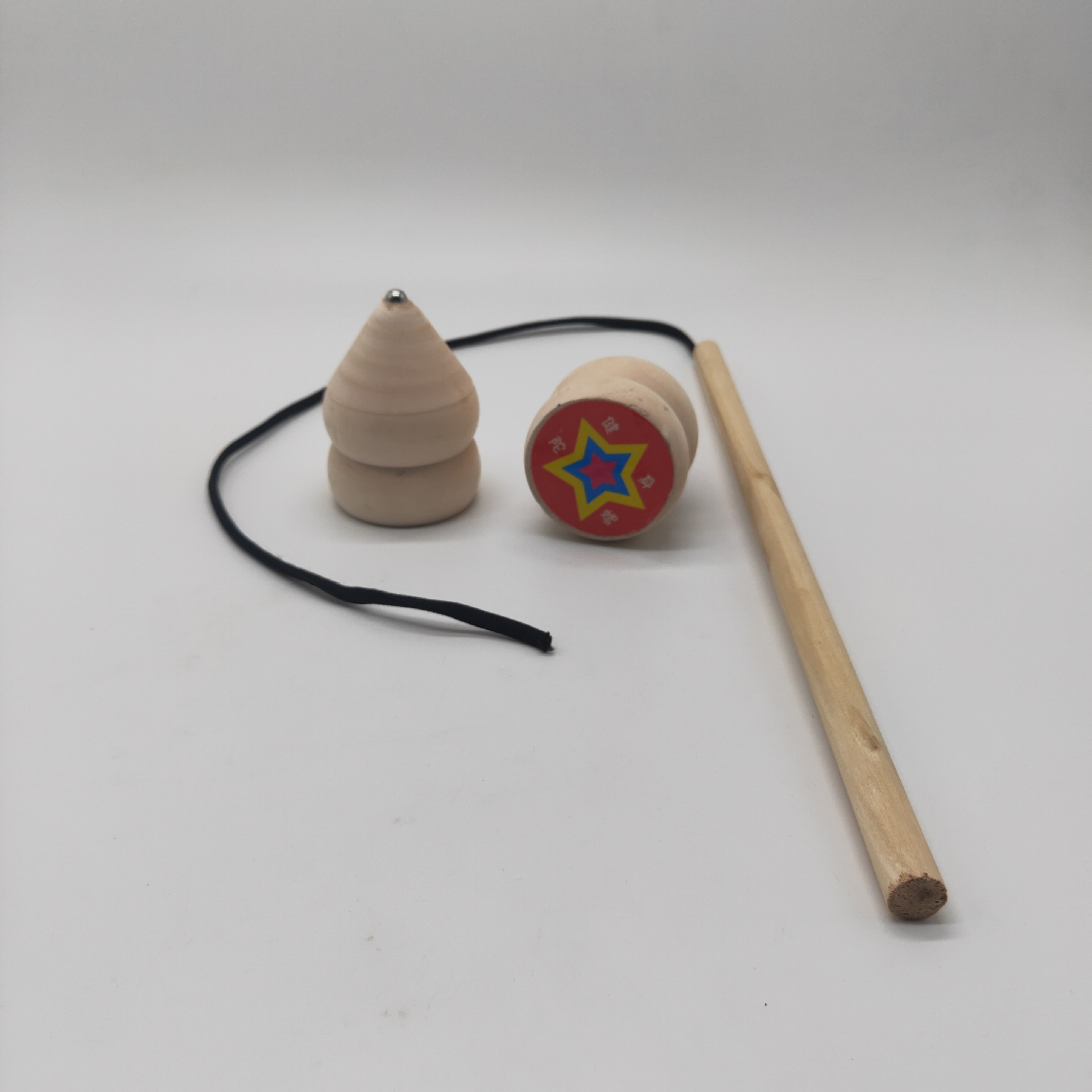 怀旧传统单个陀螺玩具木质儿童旋转木陀螺经典原木二元超市货源