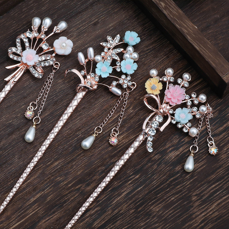 古代宫廷古装发簪古典汉服头饰簪子步摇流苏古风发钗盘发饰品