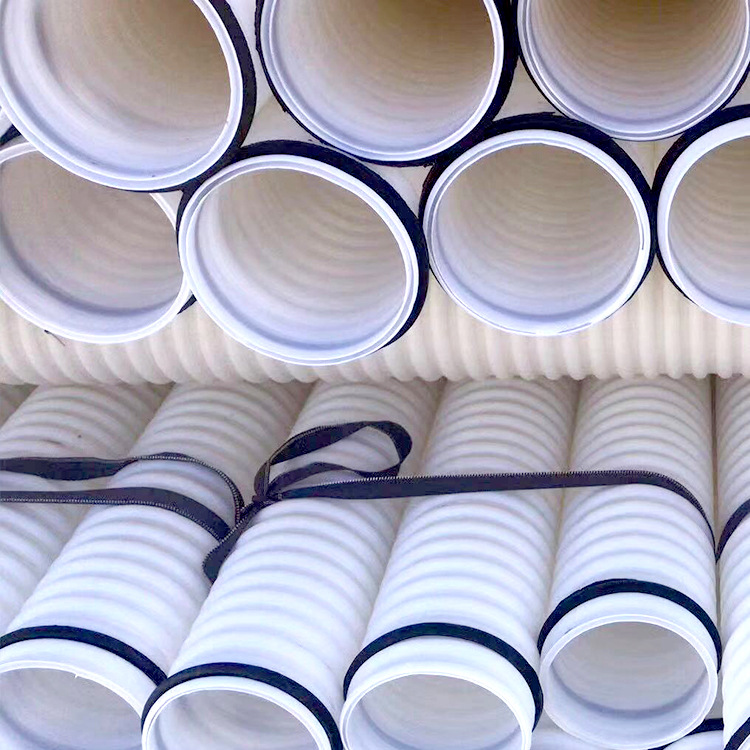 pe白色波纹管 通风穿线管白色打孔渗水管白色塑料排水管波纹管