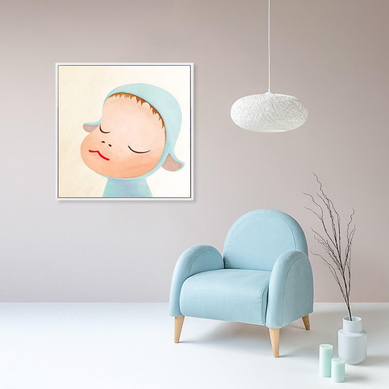 儿童房幼儿园卧室挂画个性墙画奈良美智梦游娃娃装饰画卡通艺术画