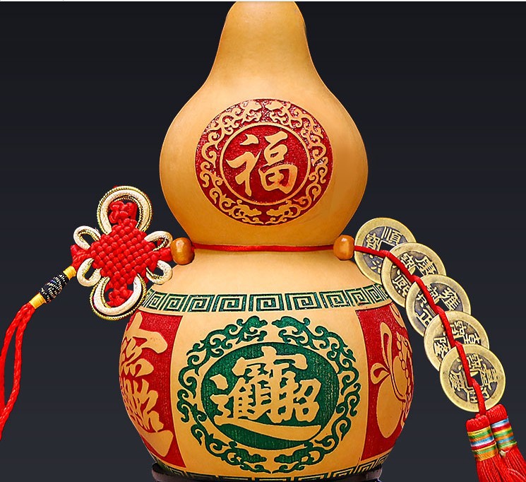 种植葫芦摆件挂件带五帝钱多种吉祥图图案各种规格带龙头葫芦